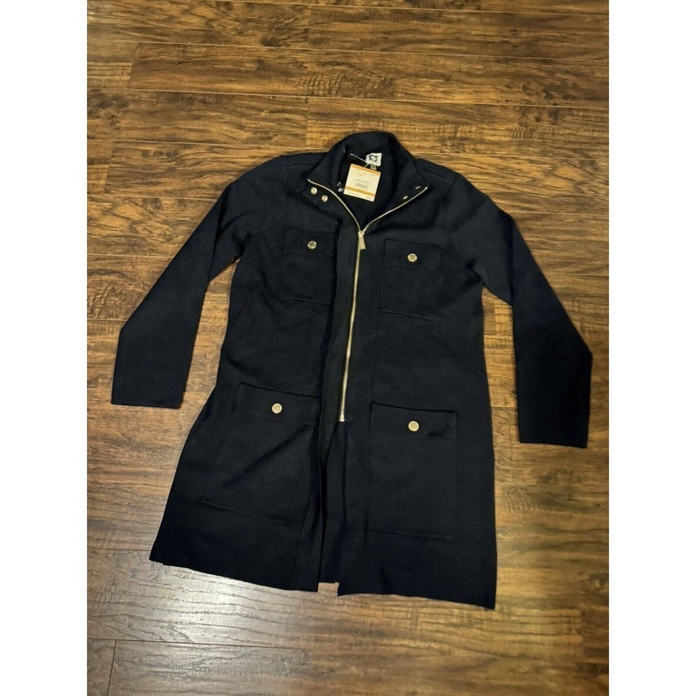 ANNE KLEIN ZIP FRONT SWEATER NWT Navy Sz: small
